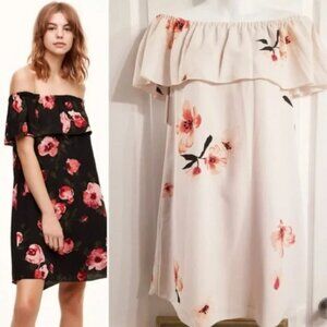 Aritzia Wilfred  Neuchatel Off Shoulder Dress- Floral Dress- Size XS